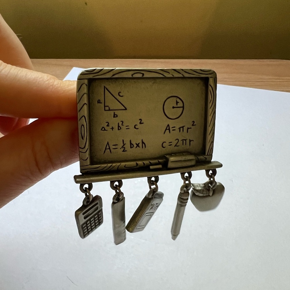 JJ Math Teacher Brooch With Dangling Charms - Picture 5 of 9